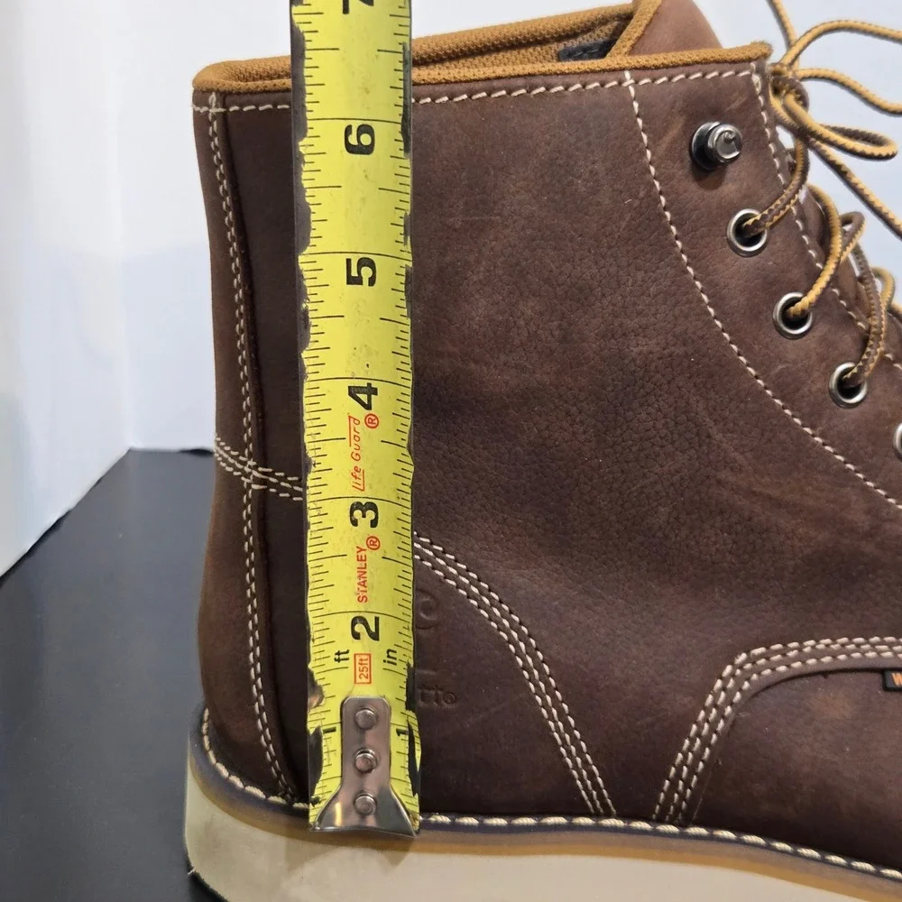 Carhartt Wedge Sole Boot Mens 10.5 Brown Waterproof Moc Toe Work CMW6295